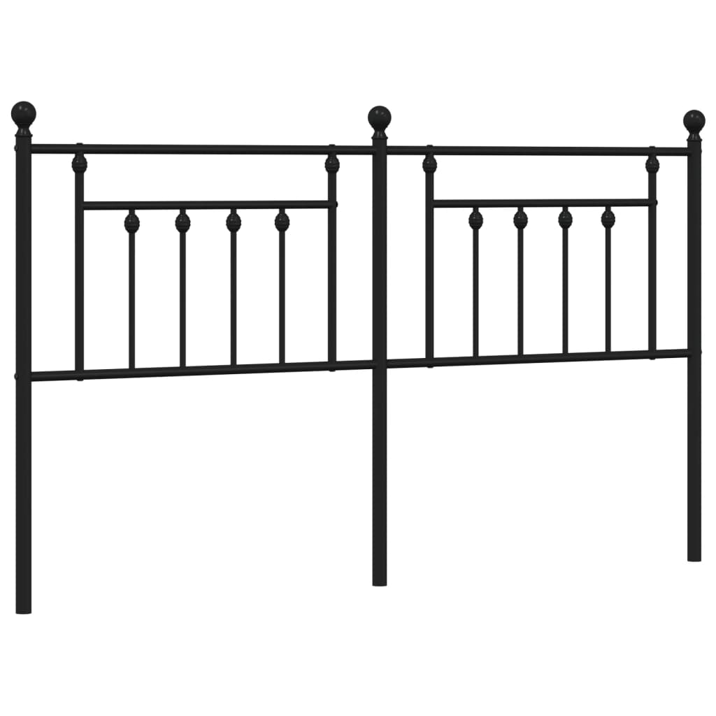 Metal Headboard Black 160 cm
