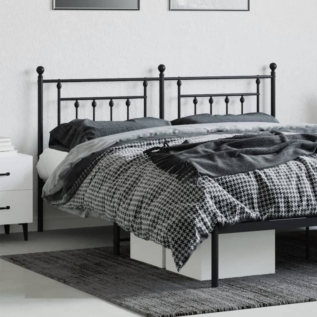 Metal Headboard Black 160 cm