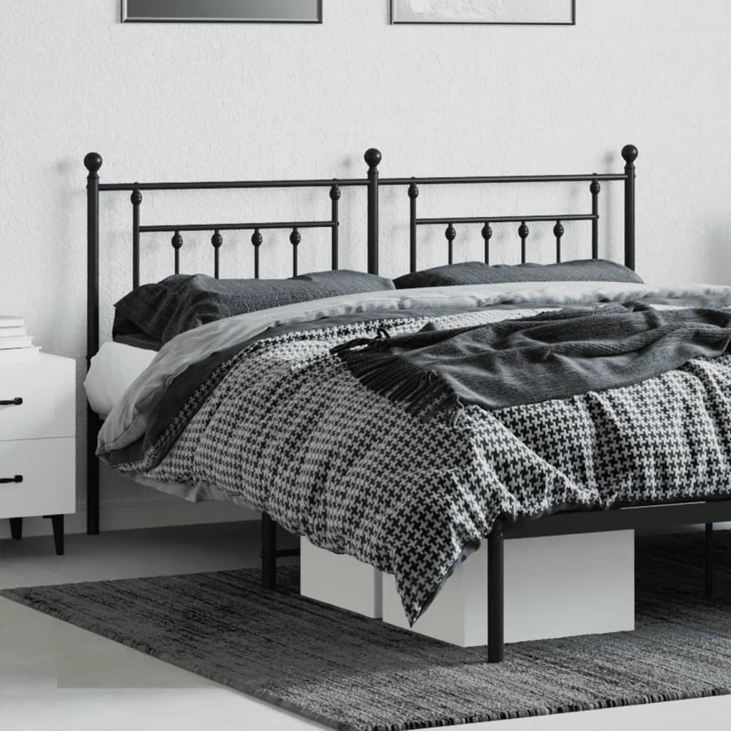 Metal Headboard Black 180 cm