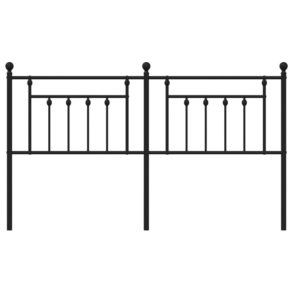 Metal Headboard Black 180 cm