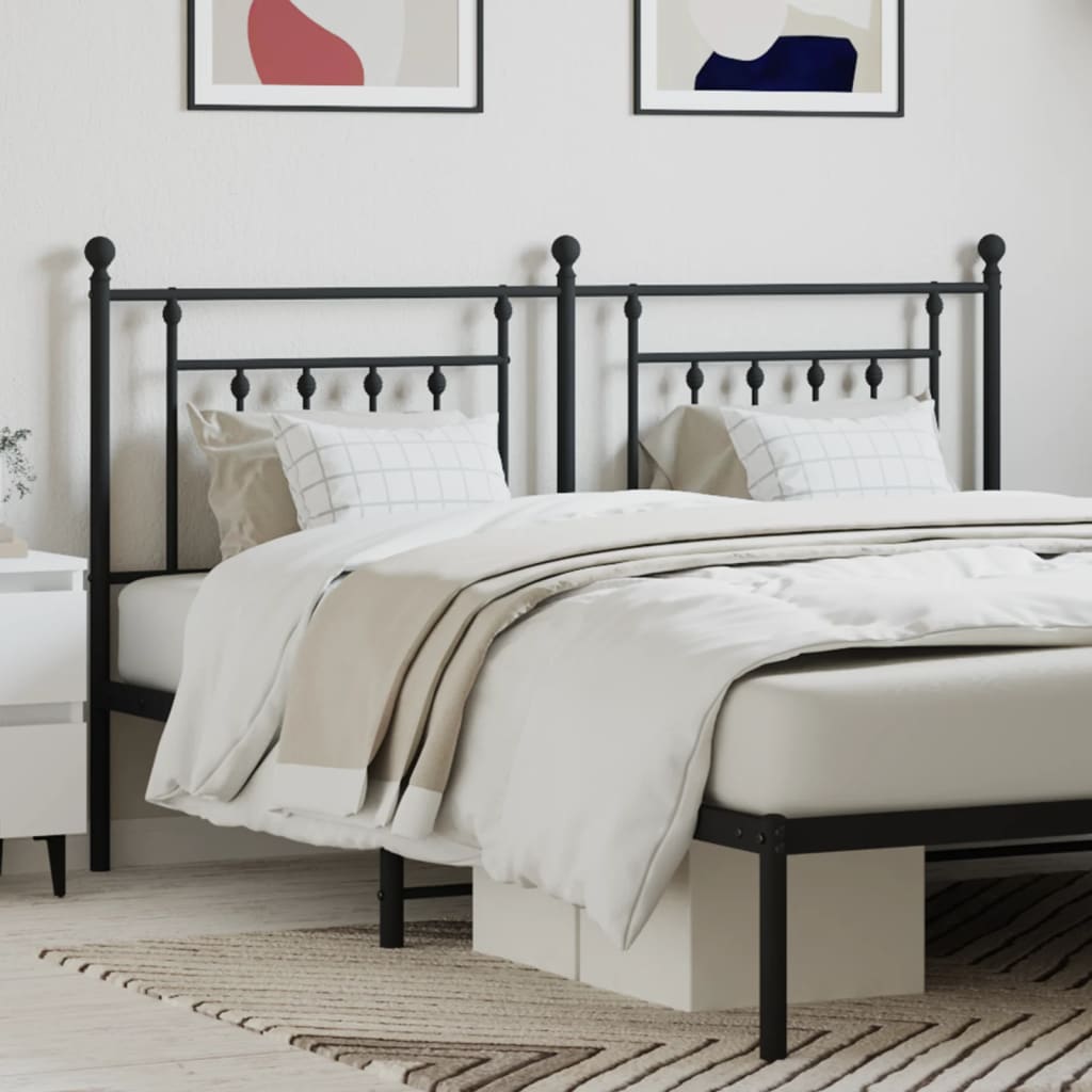 Metal Headboard Black 180 cm