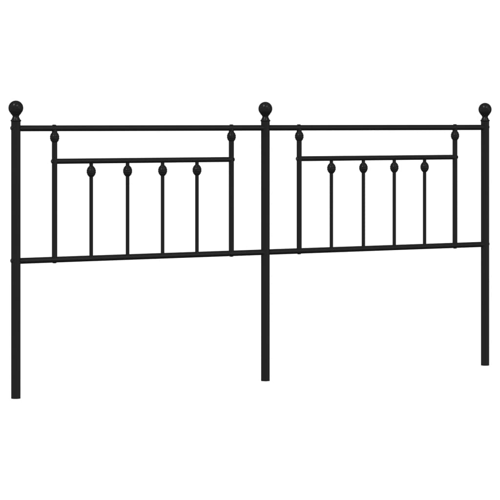 Metal Headboard Black 200 cm
