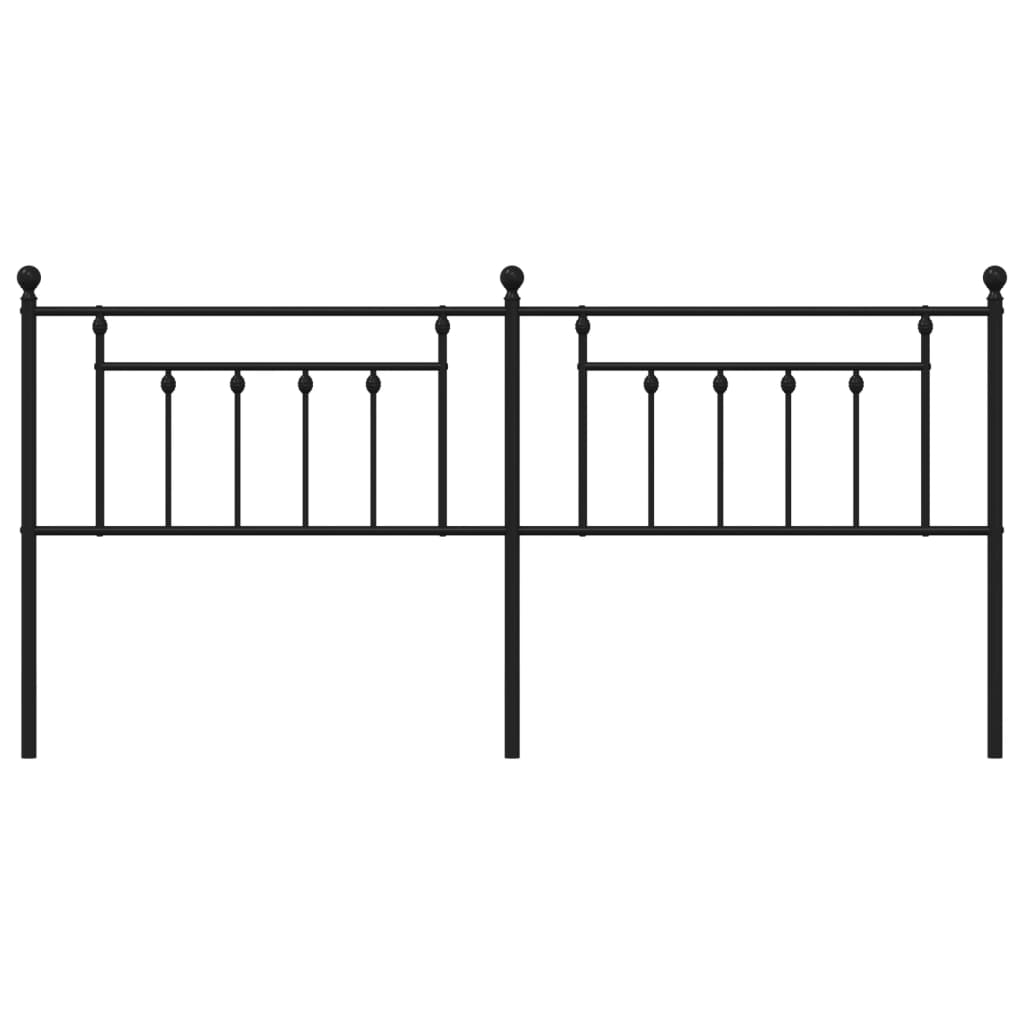 Metal Headboard Black 200 cm