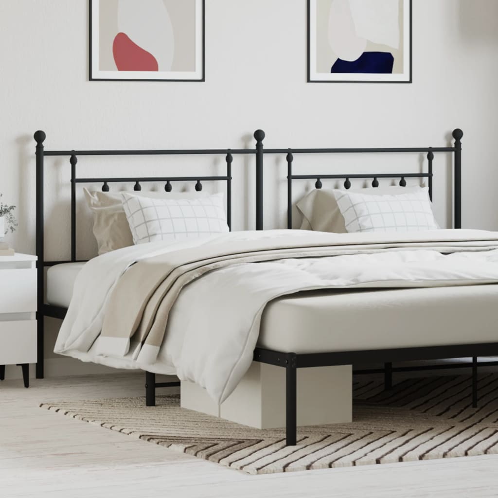 Metal Headboard Black 200 cm