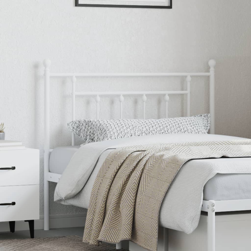 Metal Headboard White 100 cm