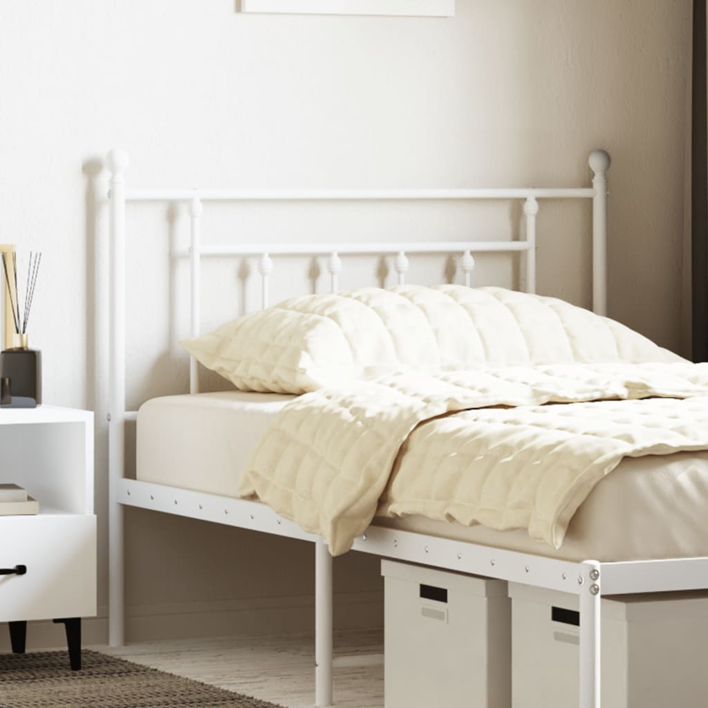 Metal Headboard White 100 cm