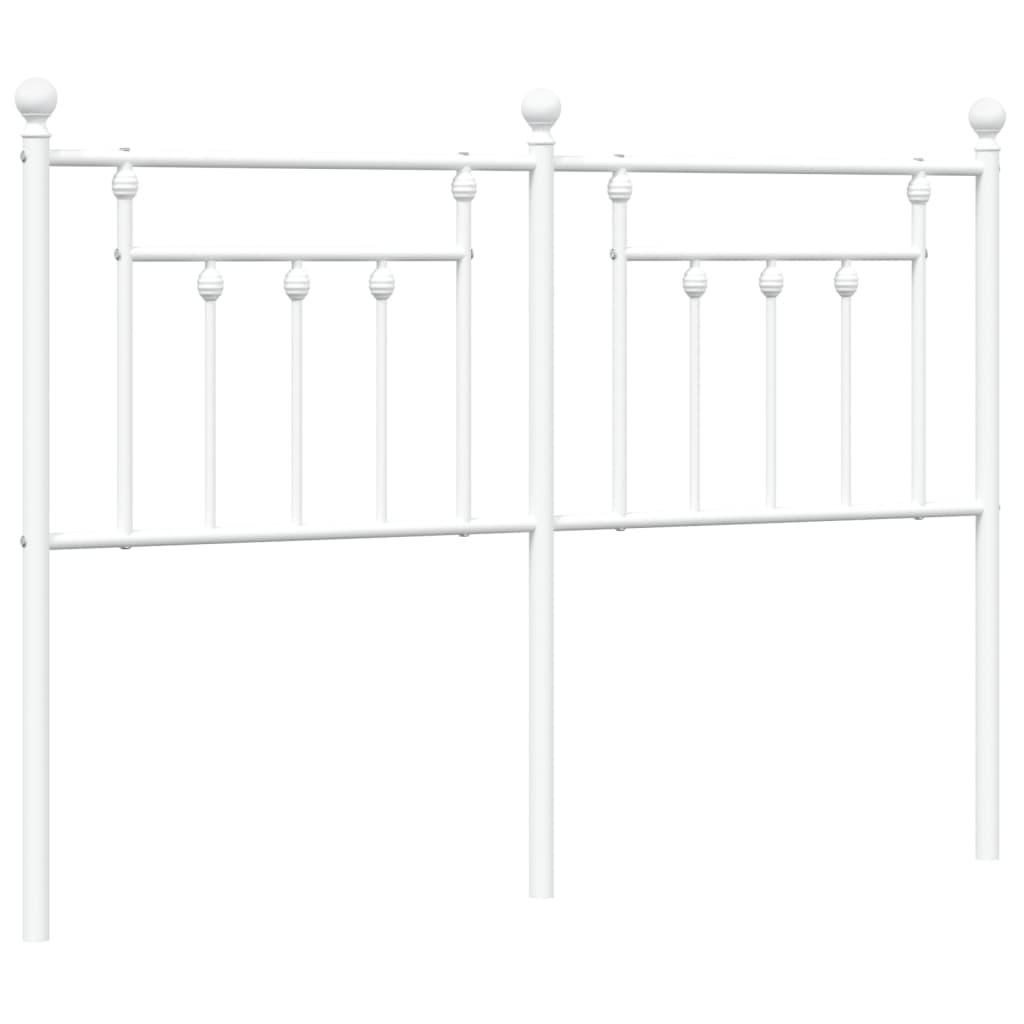 Metal Headboard White 135 cm