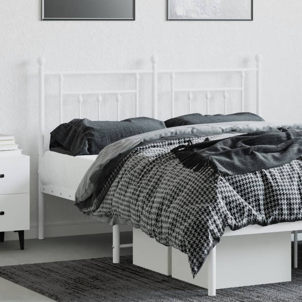 Metal Headboard White 135 cm