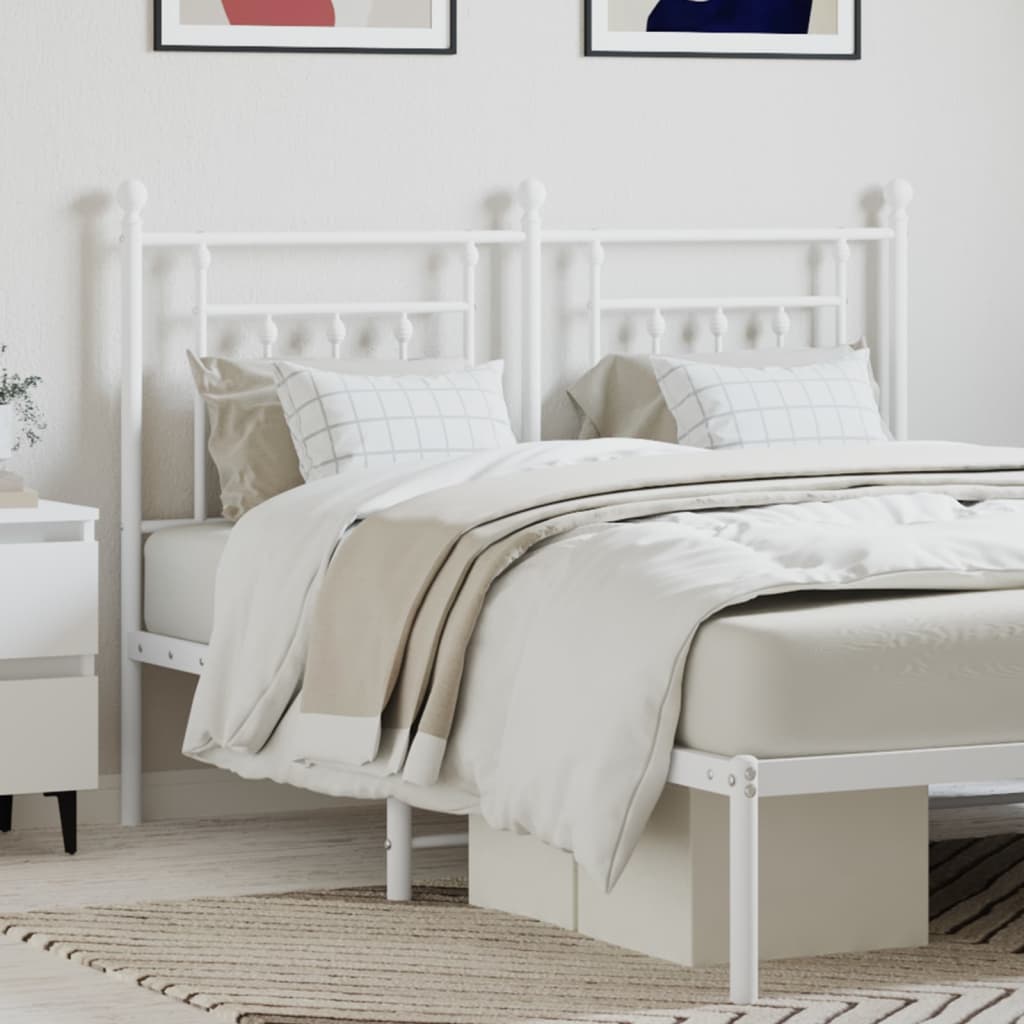 Metal Headboard White 135 cm