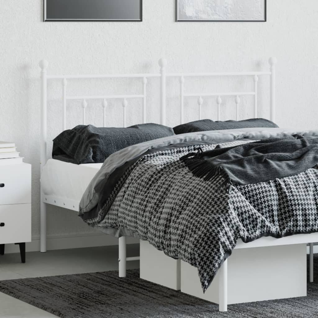 Metal Headboard White 140 cm