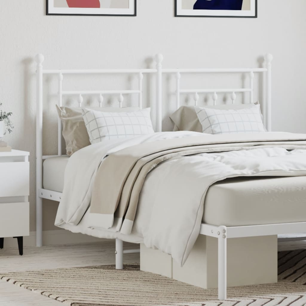 Metal Headboard White 140 cm