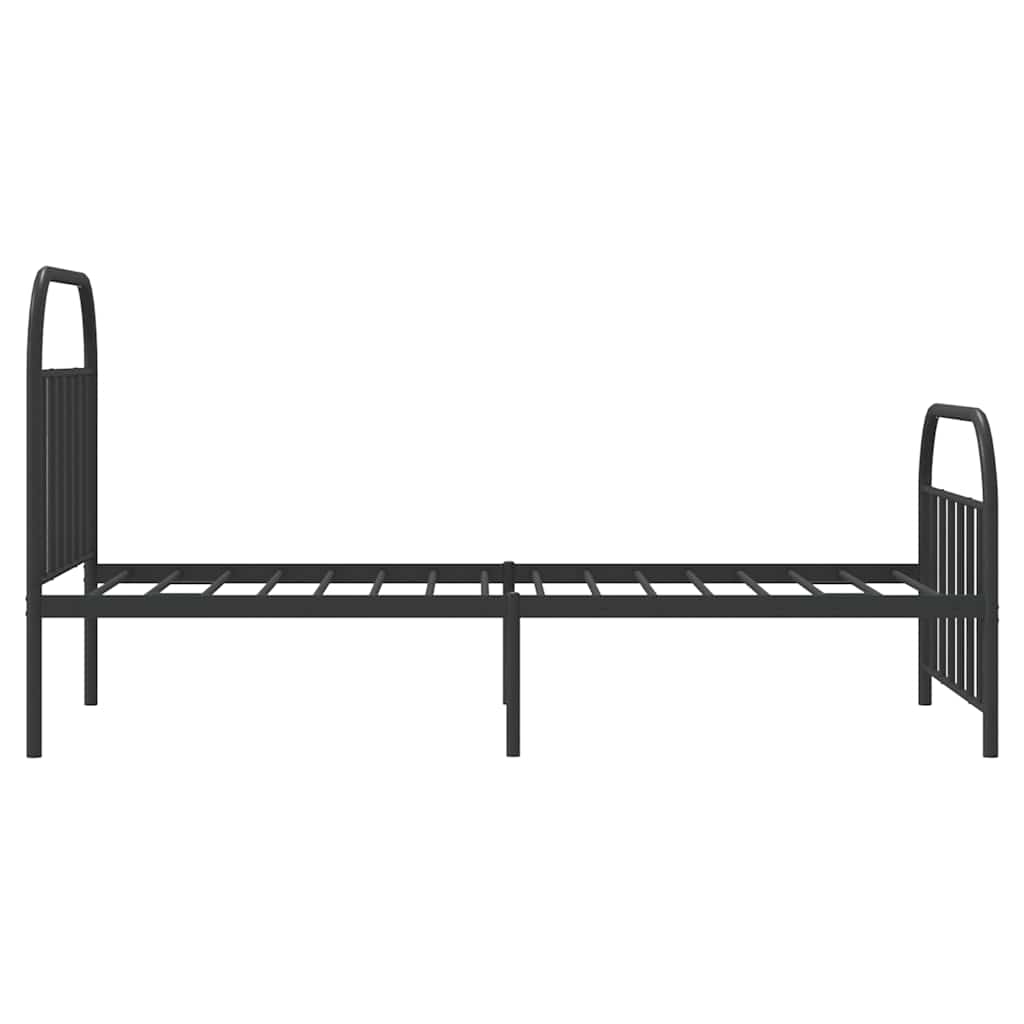 Metal Bed Frame without Mattress with Footboard Black 100x200cm