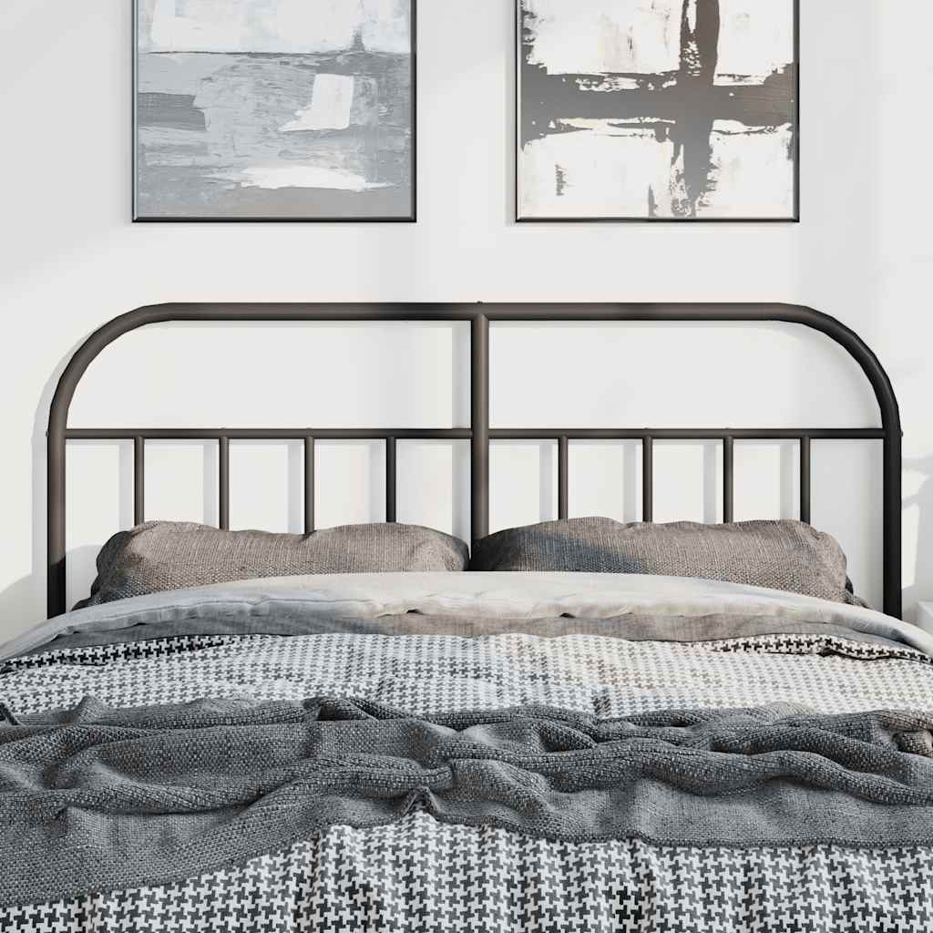 Metal Headboard Black 135 cm