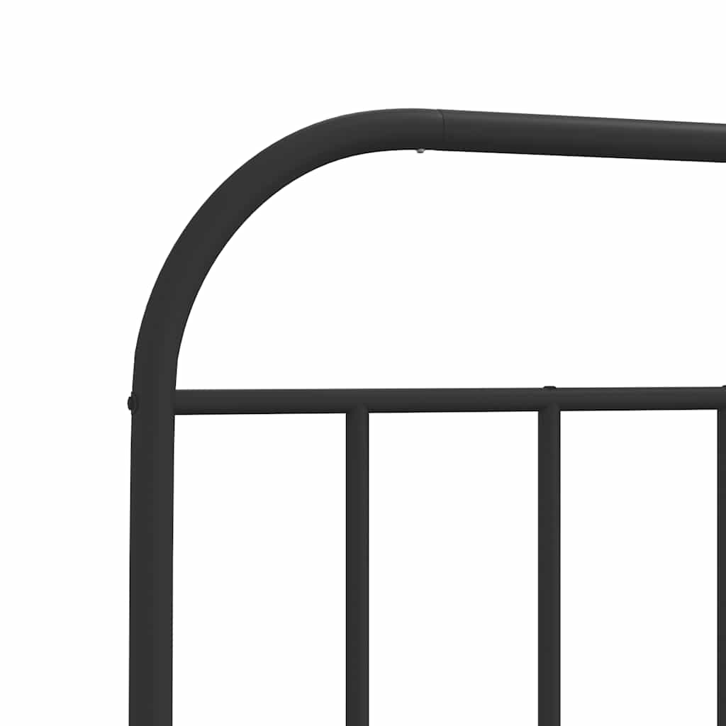 Metal Headboard Black 135 cm