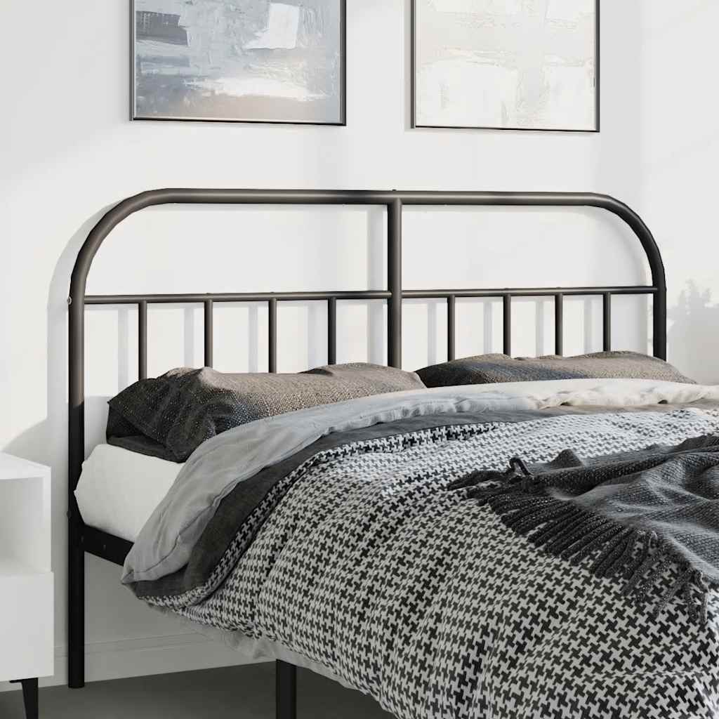 Metal Headboard Black 135 cm