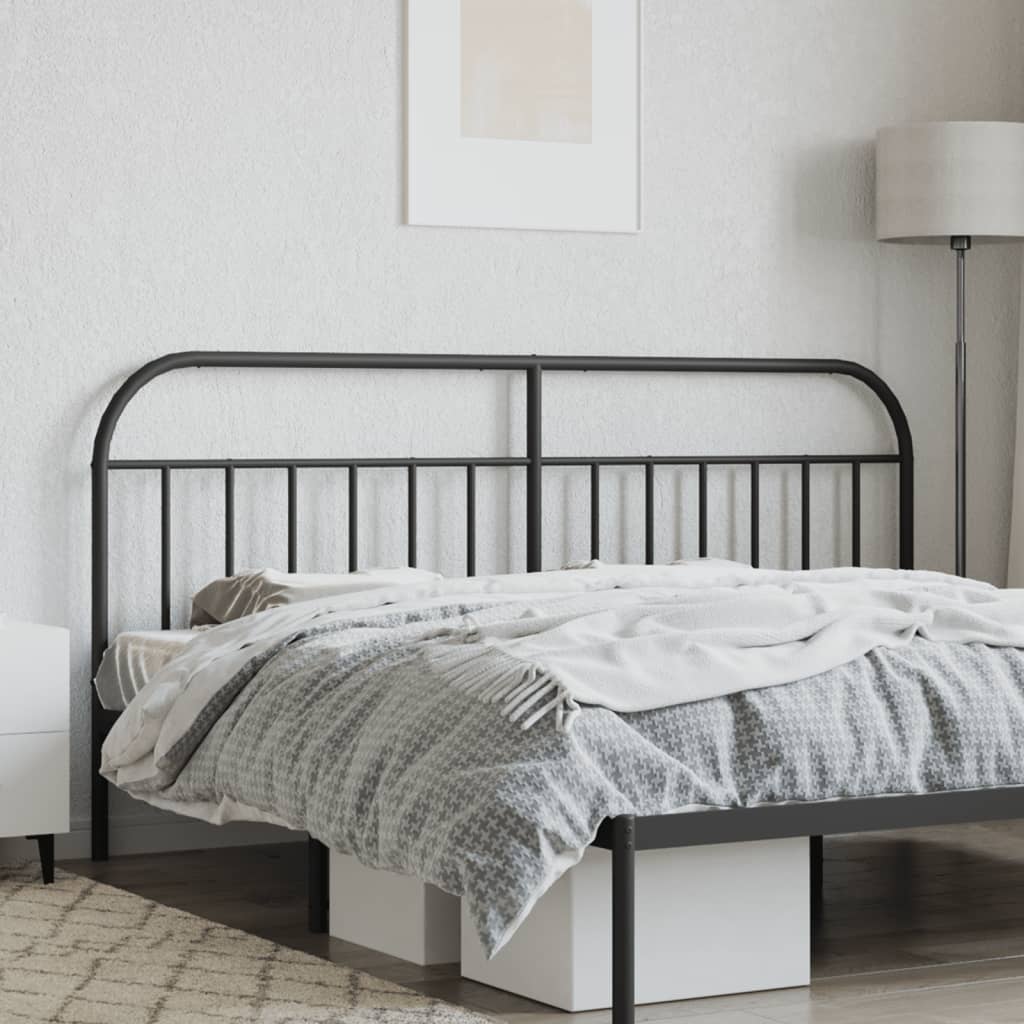Metal Headboard Black 193 cm