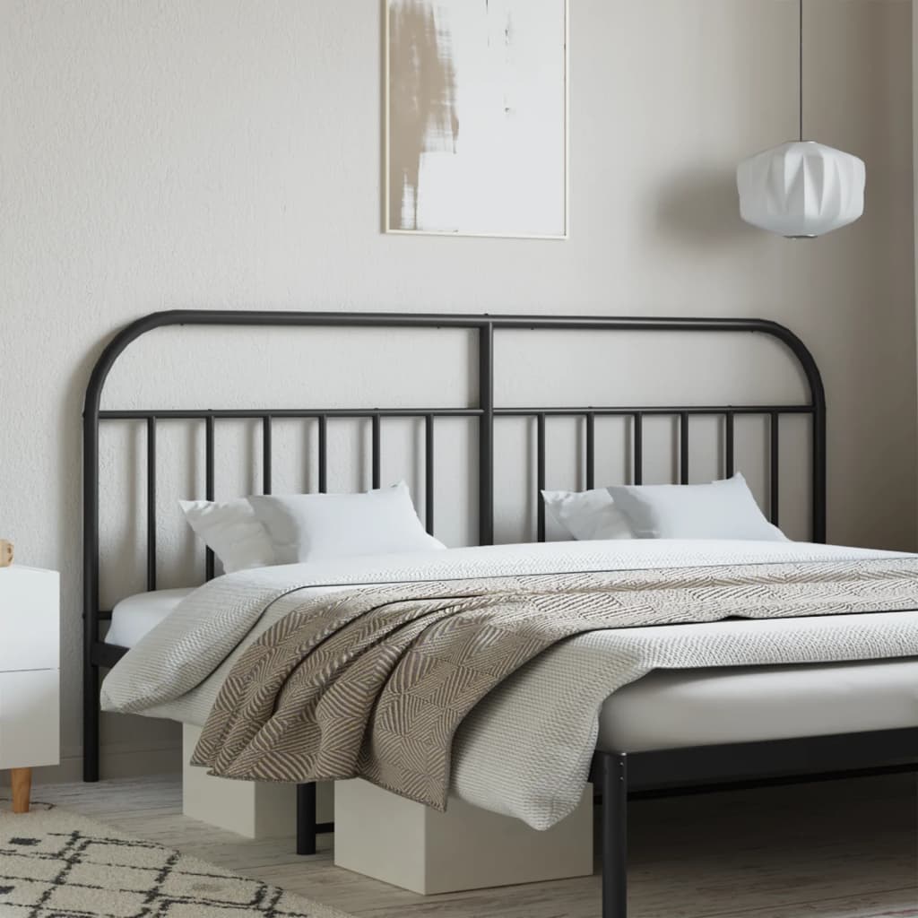 Metal Headboard Black 193 cm