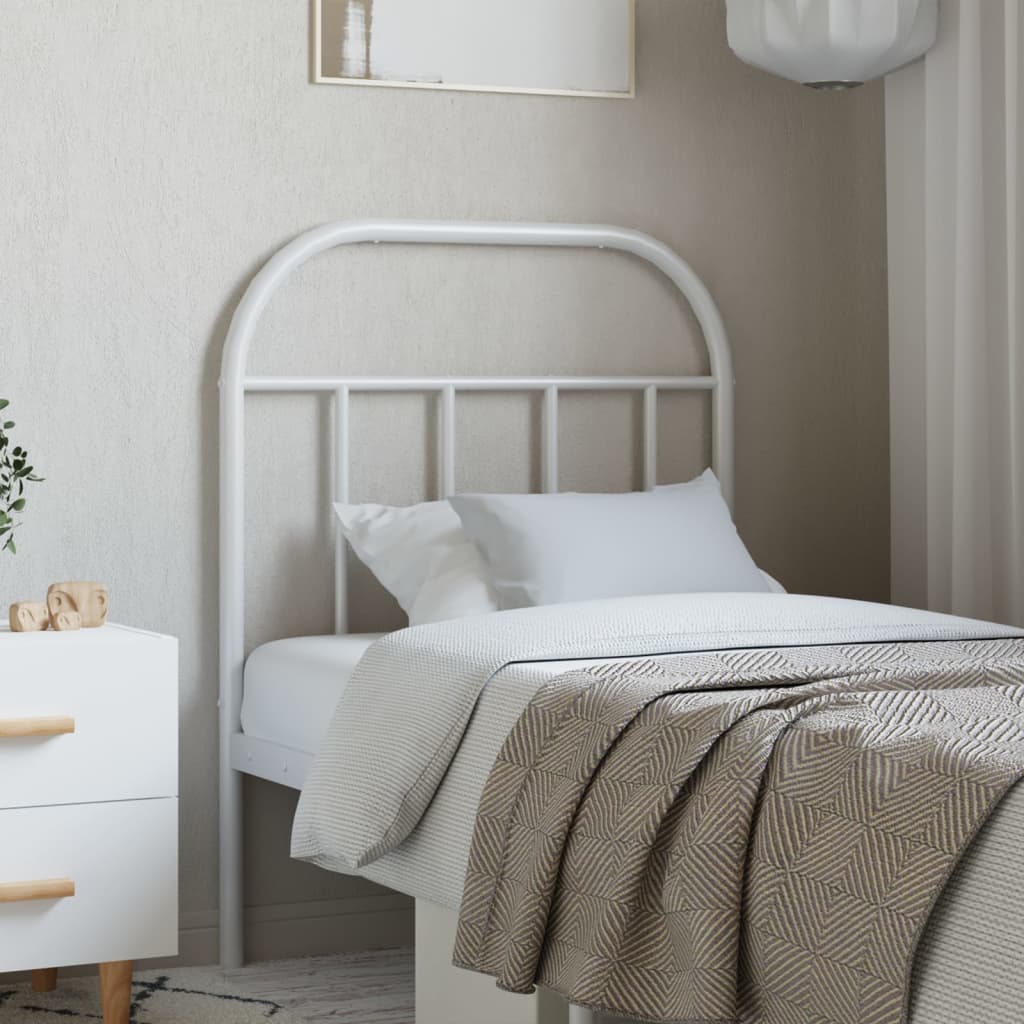 Metal Headboard White 75 cm