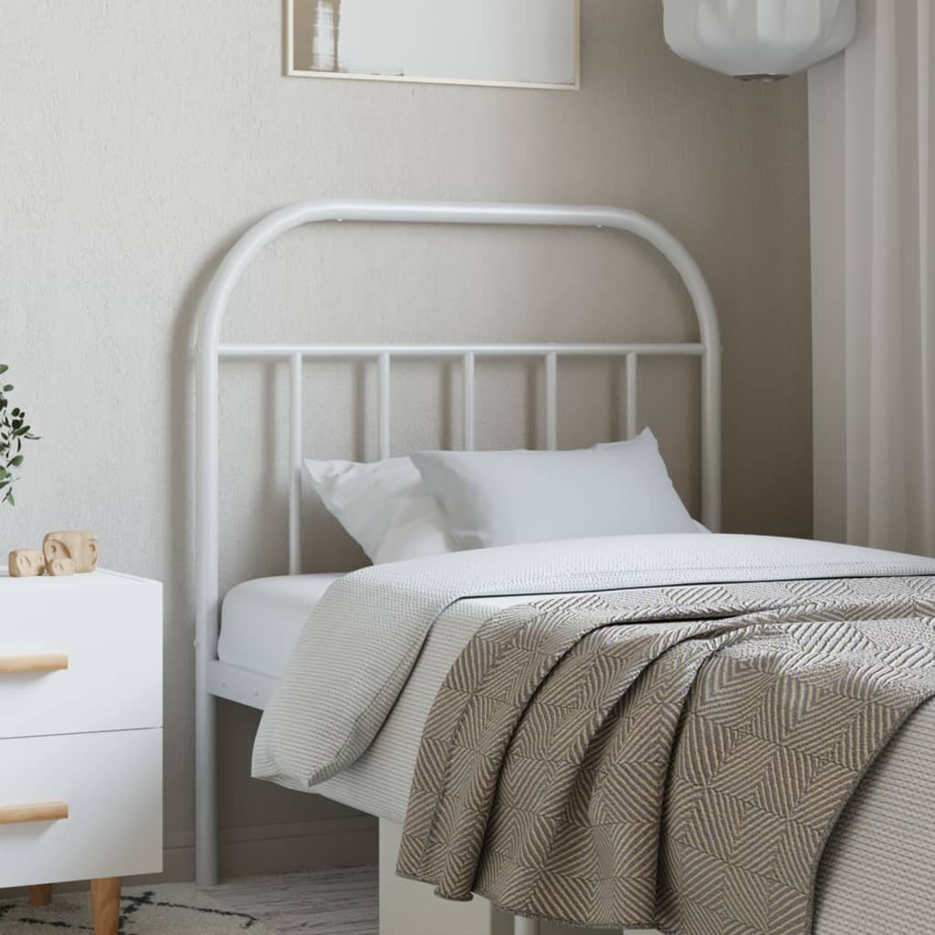 Metal Headboard White 80 cm