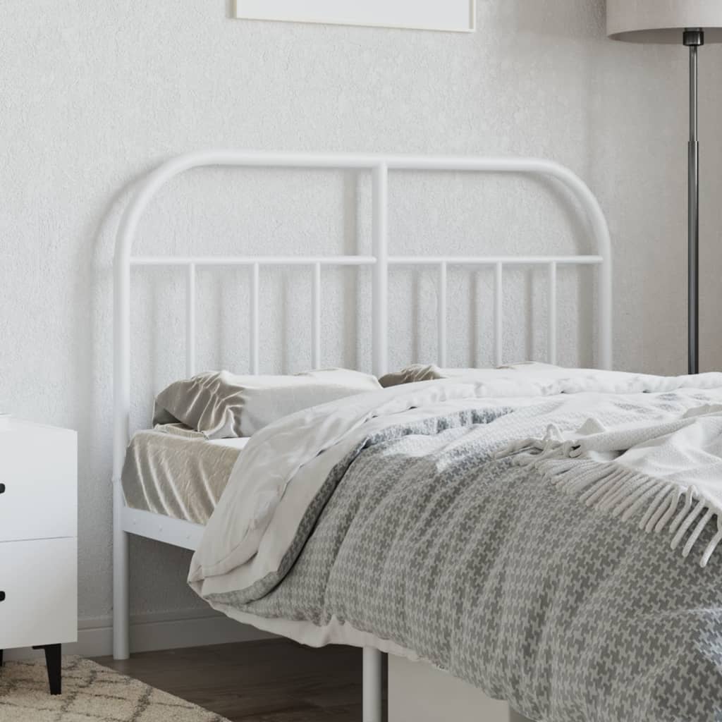 Metal Headboard White 120 cm