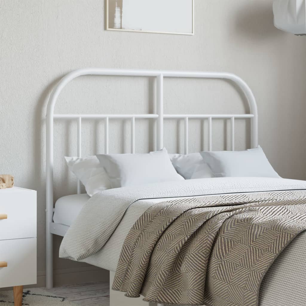 Metal Headboard White 120 cm