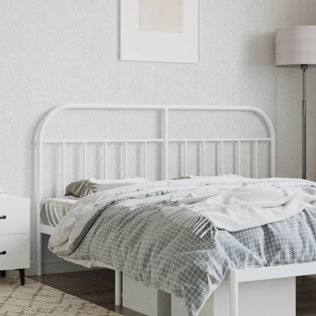 Metal Headboard White 135 cm