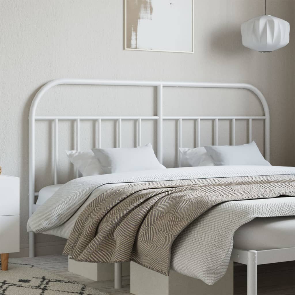 Metal Headboard White 135 cm