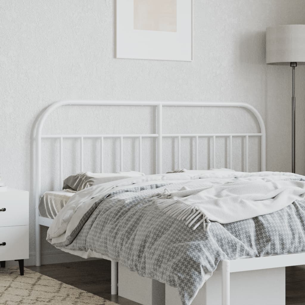 Metal Headboard White 150 cm