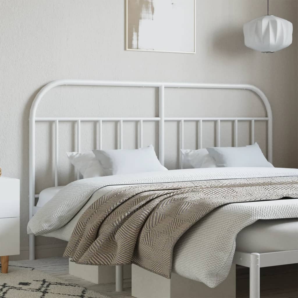 Metal Headboard White 150 cm