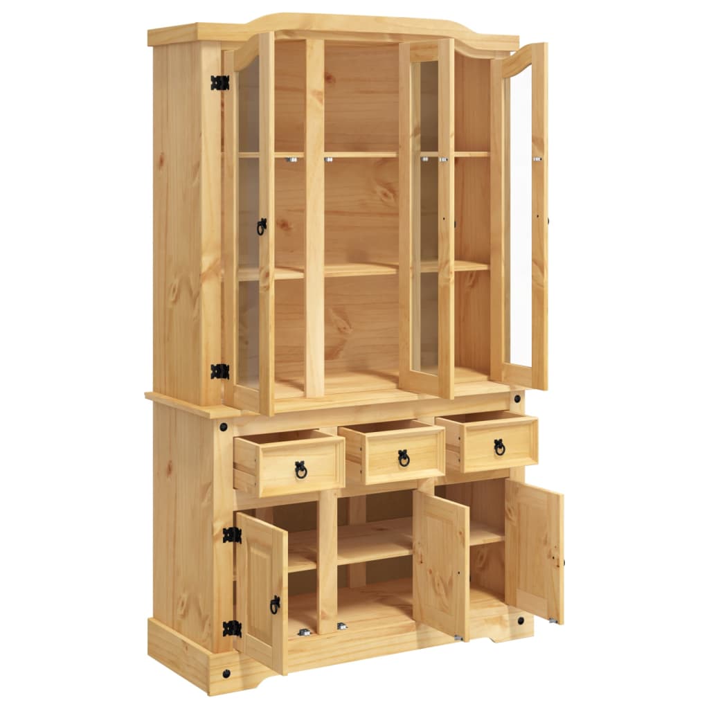 Highboard Corona Brown 112x43x196 cm Solid Wood Mexican Pine