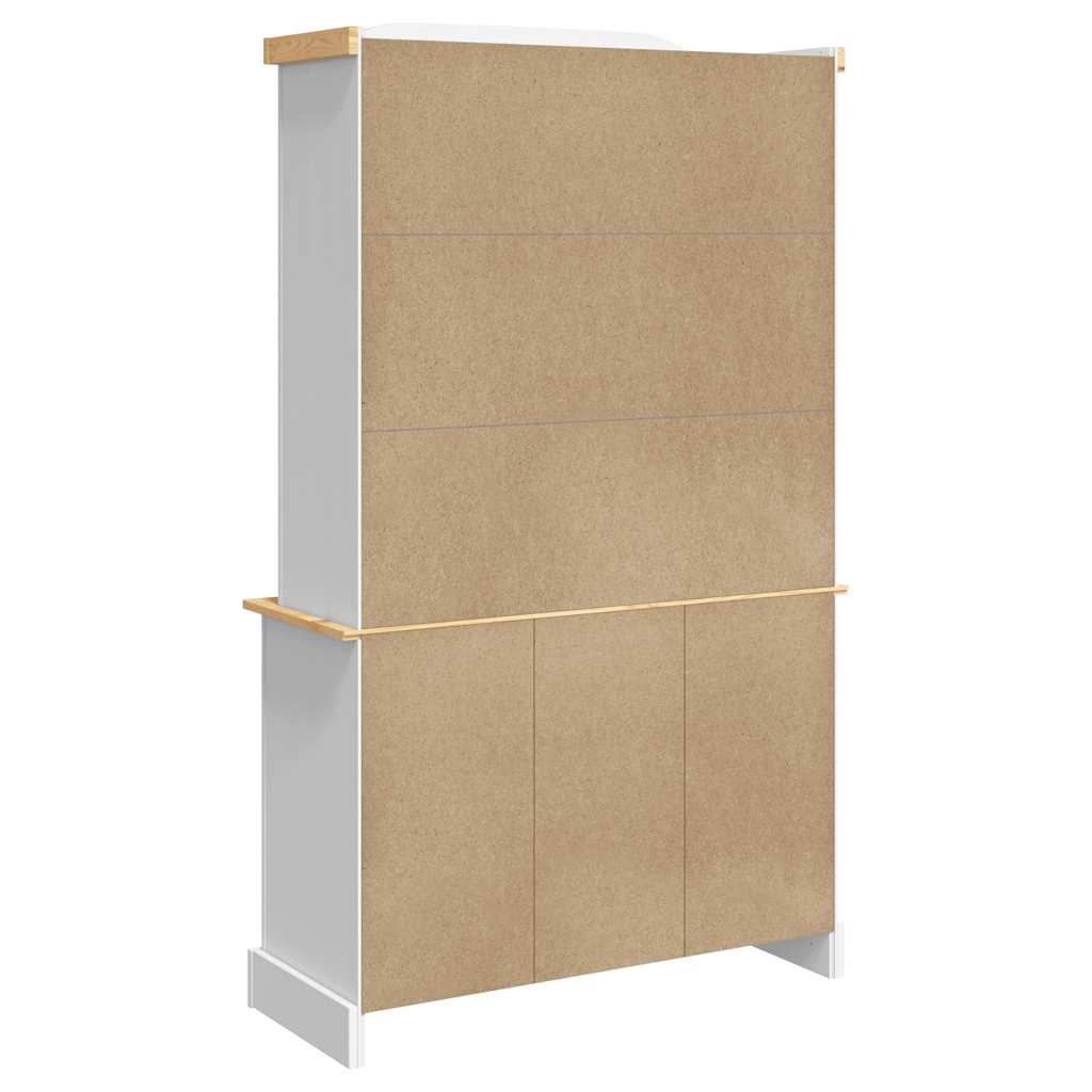 Highboard Corona White 112x43x196 cm Solid Wood Mexican Pine