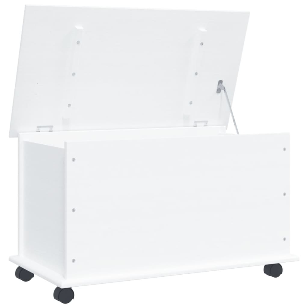 Storage Chest with Wheels ALTA White 73x39.5x44 cm Solid Wood Pine