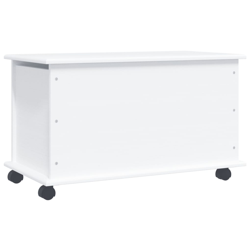 Storage Chest with Wheels ALTA White 73x39.5x44 cm Solid Wood Pine