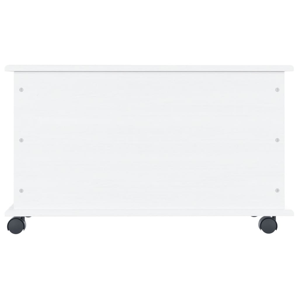 Storage Chest with Wheels ALTA White 73x39.5x44 cm Solid Wood Pine