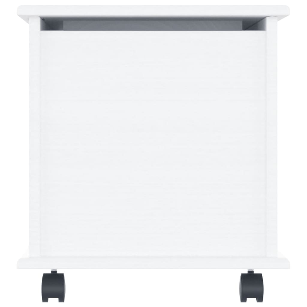 Storage Chest with Wheels ALTA White 73x39.5x44 cm Solid Wood Pine