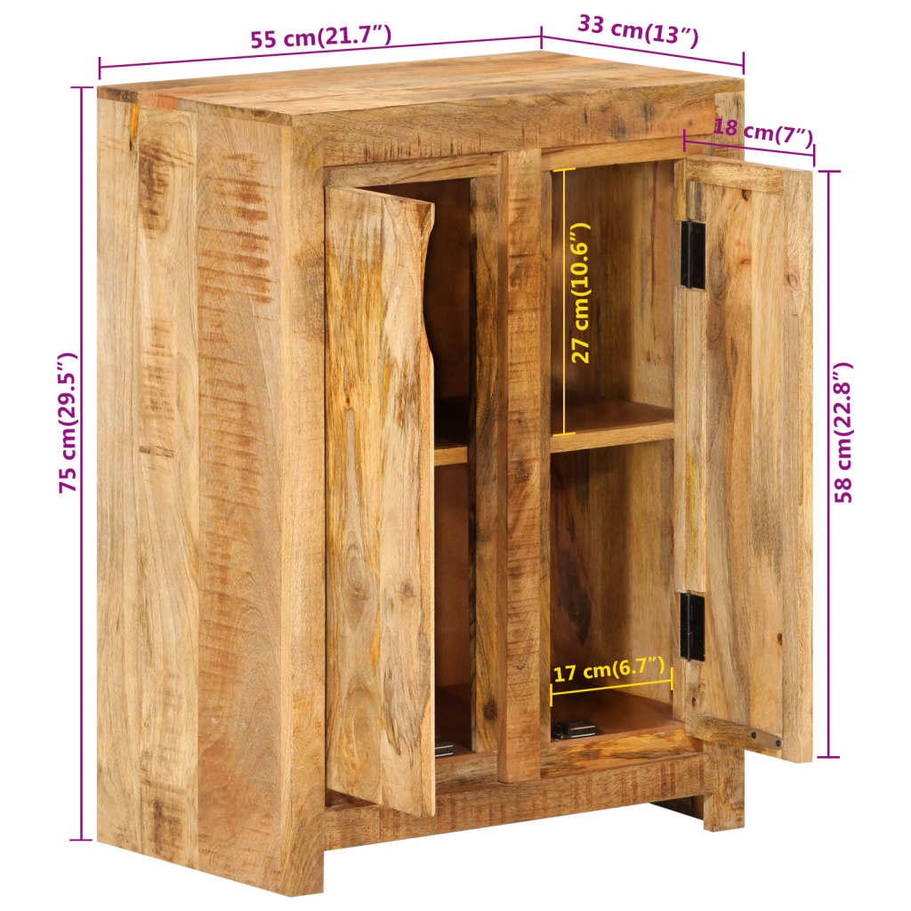 Sideboard 55x33x75 cm Solid Wood Mango