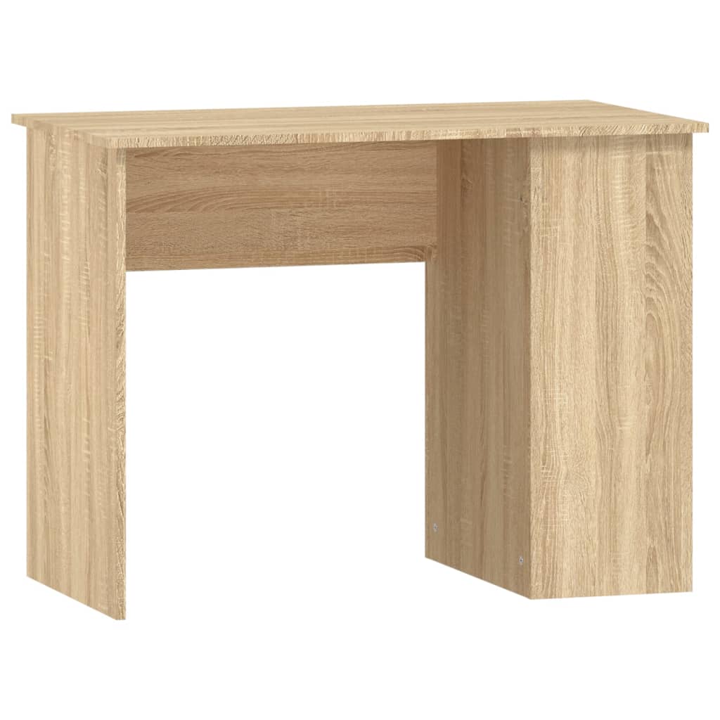 Modern Wooden Home Office Computer Desk Table With Open Storage Compartments