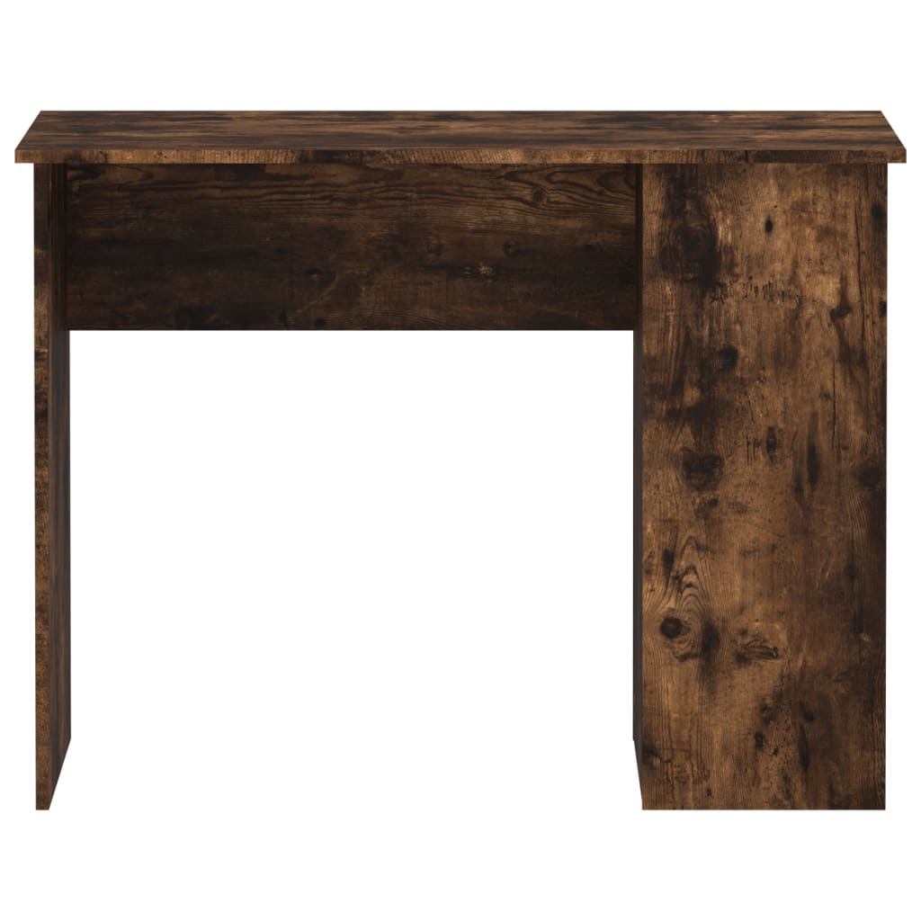 Modern Wooden Home Office Computer Desk Table With Open Storage Compartments
