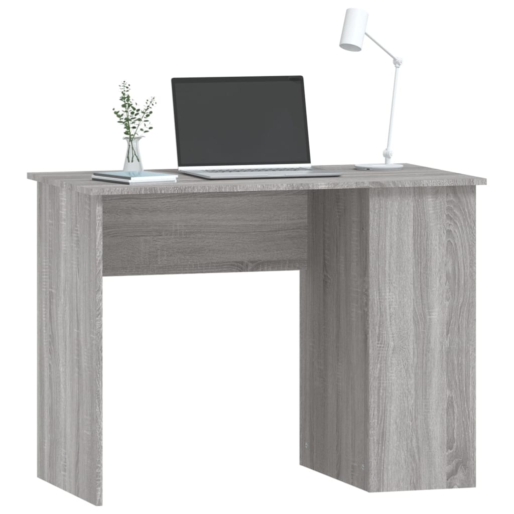 Modern Wooden Home Office Computer Desk Table With Open Storage Compartments