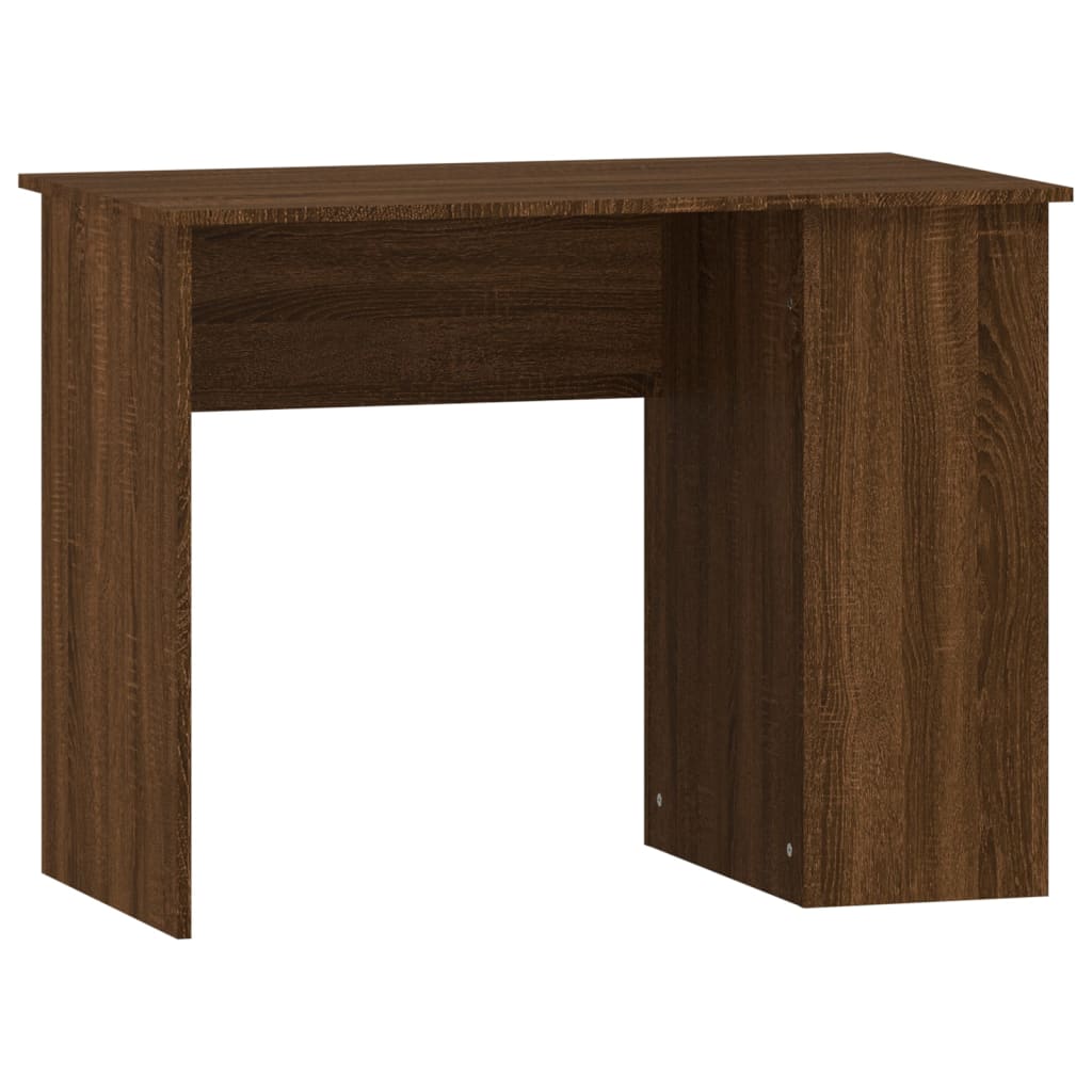 Modern Wooden Home Office Computer Desk Table With Open Storage Compartments