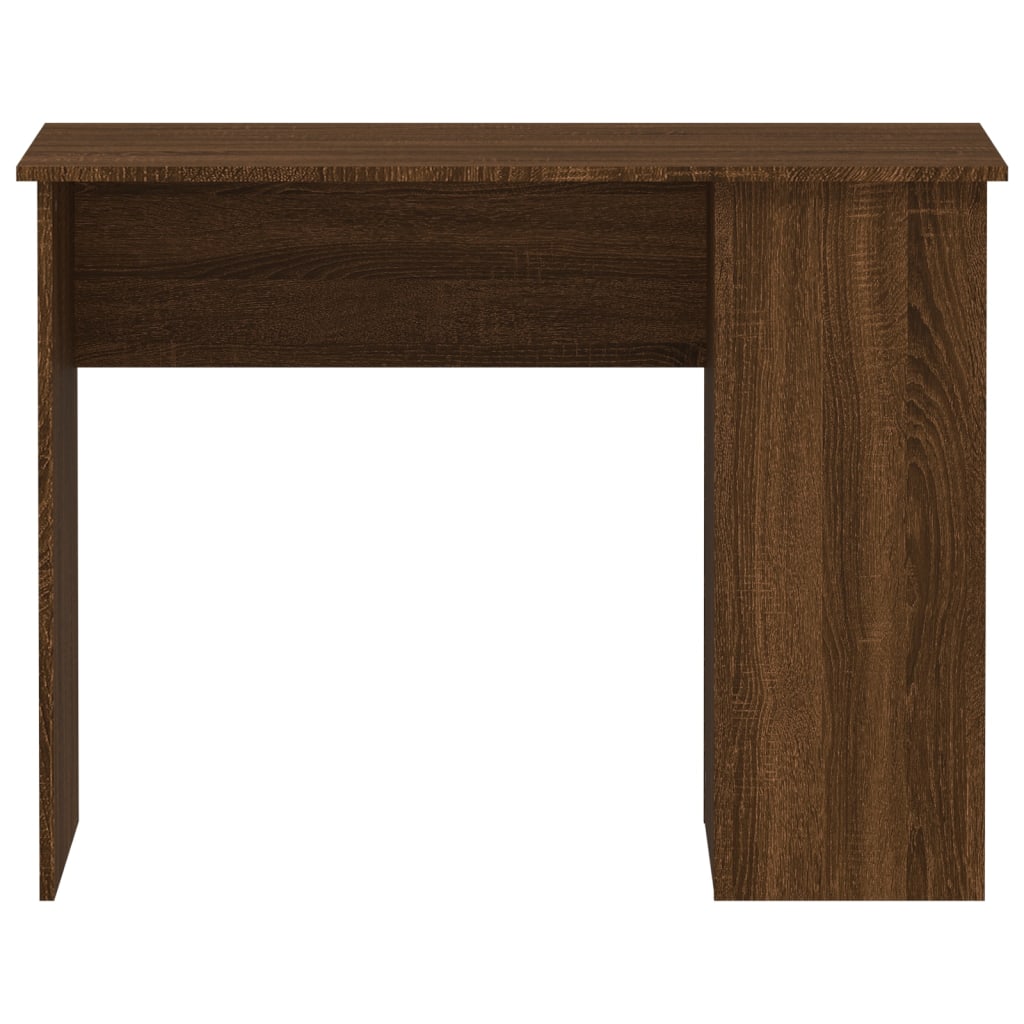 Modern Wooden Home Office Computer Desk Table With Open Storage Compartments
