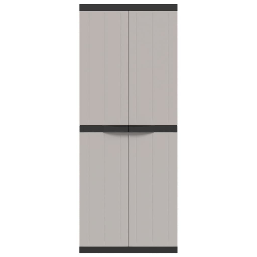 Outdoor Storage Cabinet Grey and Black 65x37x165 cm PP