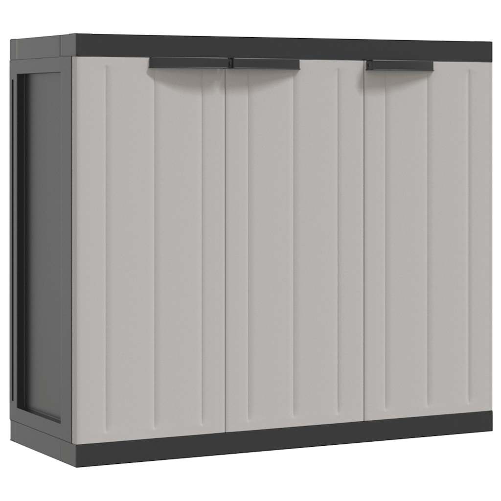Outdoor Storage Cabinet Grey and Black 97x37x85 cm PP