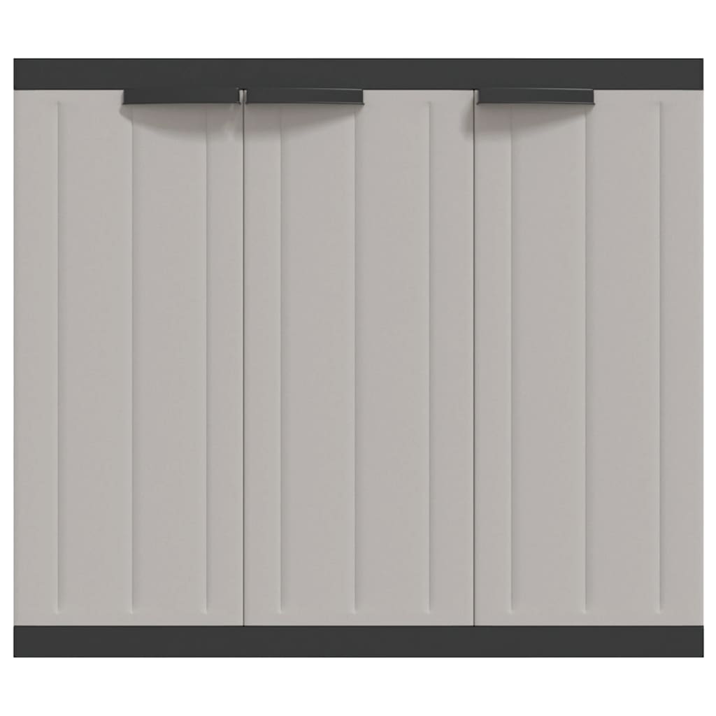 Outdoor Storage Cabinet Grey and Black 97x37x85 cm PP