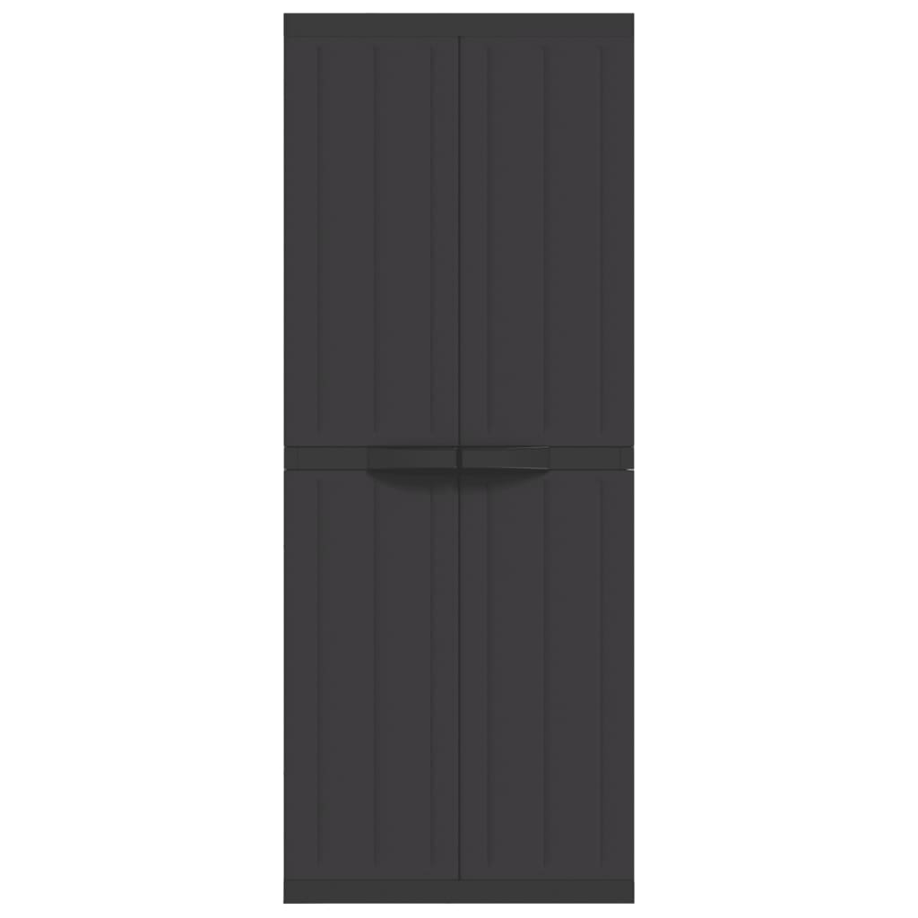 Outdoor Storage Cabinet Black 65x37x165 cm PP