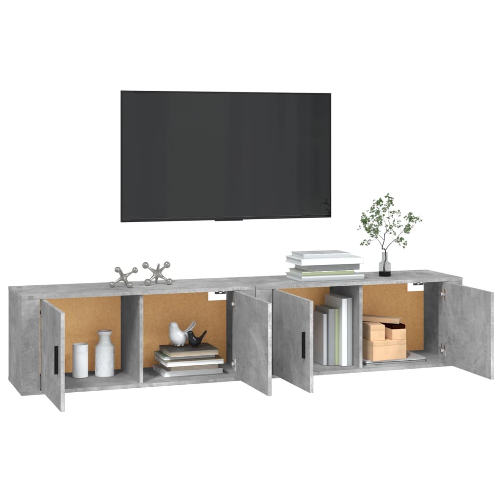 Wall-mounted TV Cabinets 2 pcs Concrete Grey 100x34.5x40 cm