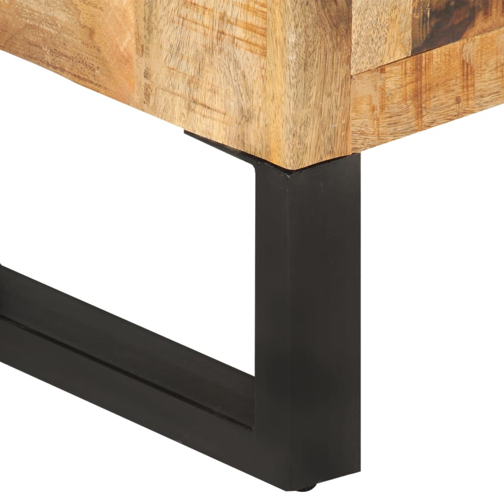 Sideboard 80x30x71 cm Solid Rough Wood Mango and Metal