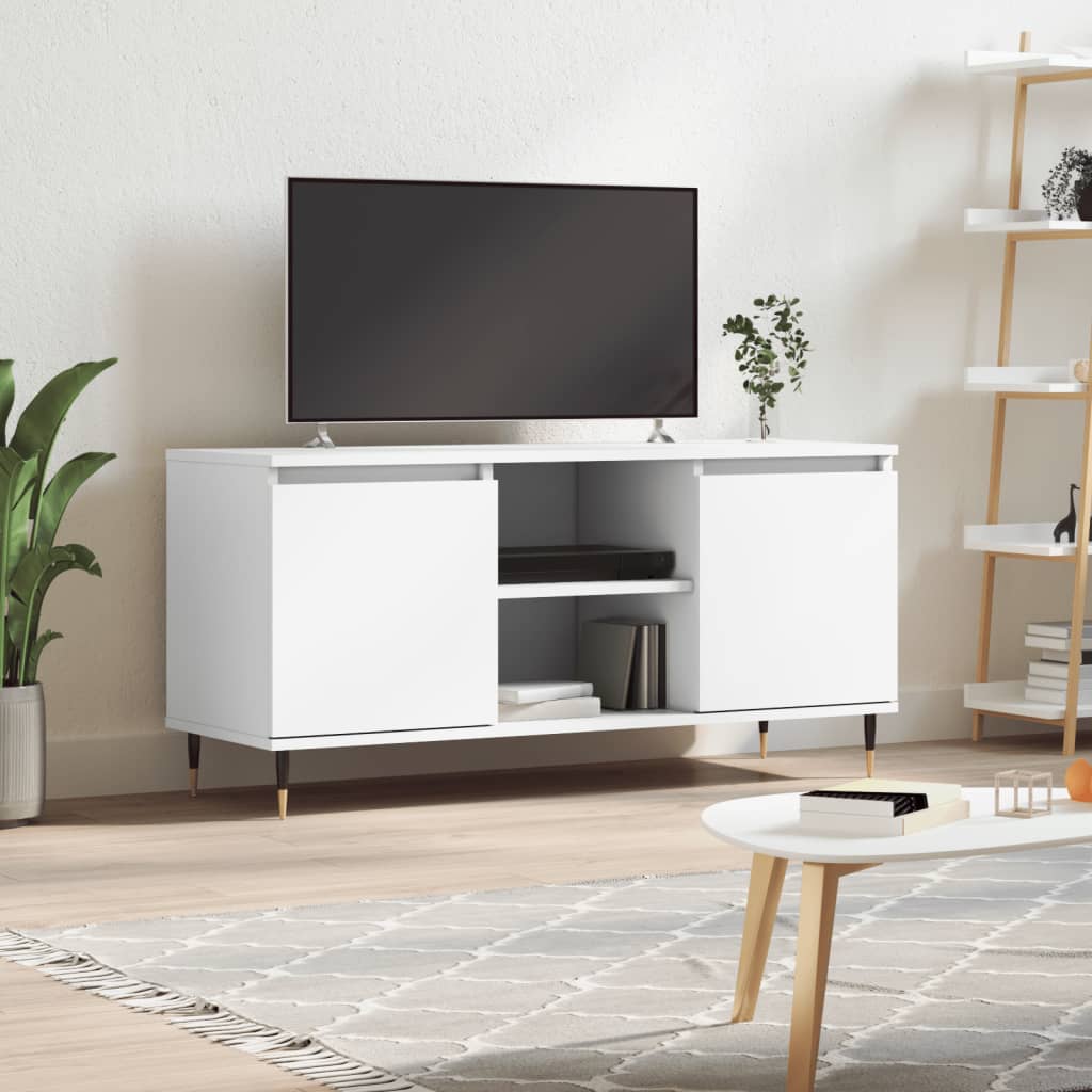 Modern Wooden 40 Inch TV Tele Stand Unit Cabinet With 2 Doors & Storage
