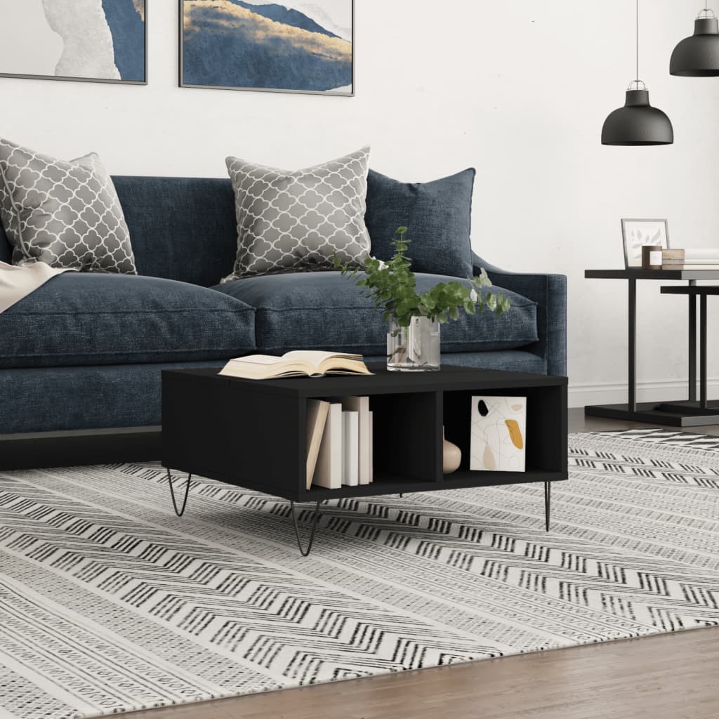 Coffee Table Black 60x60x30 cm Engineered Wood
