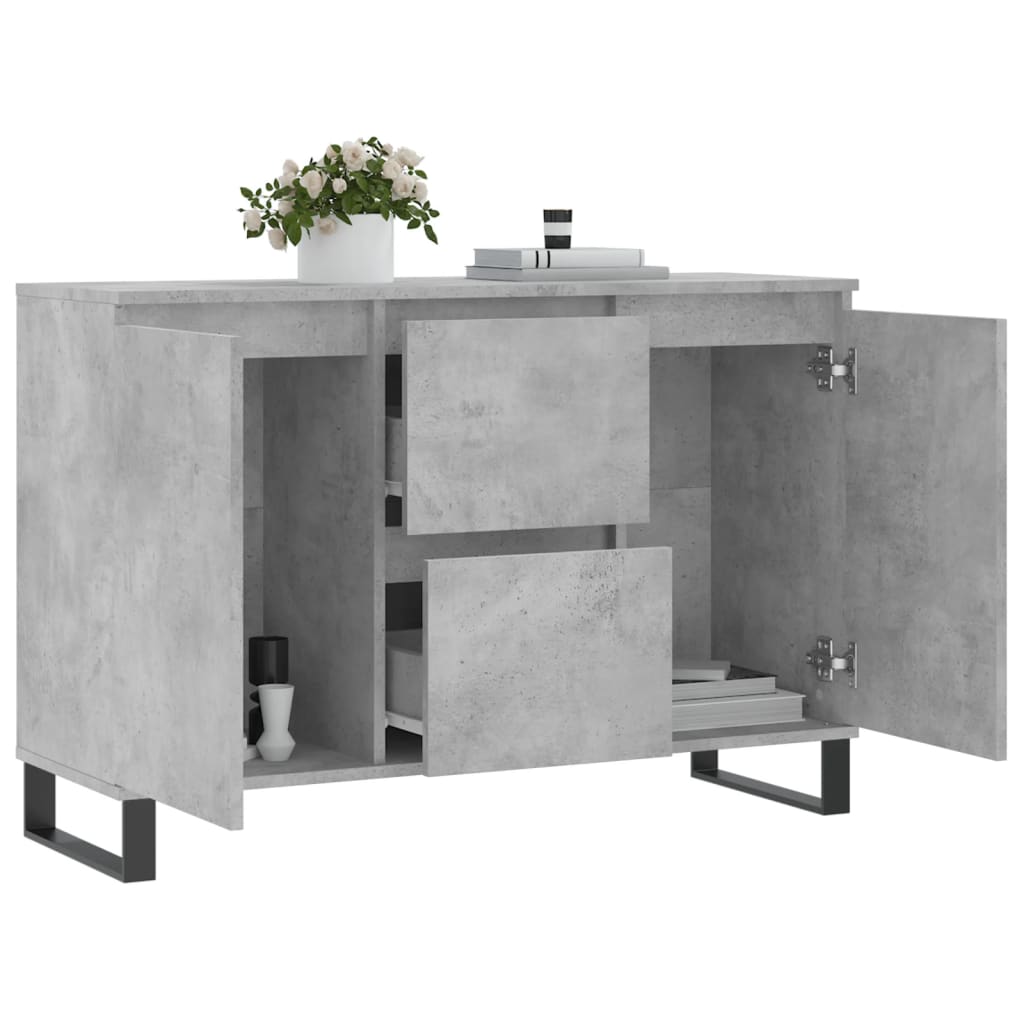 Sideboard Concrete Grey 104x35x70 cm Engineered Wood
